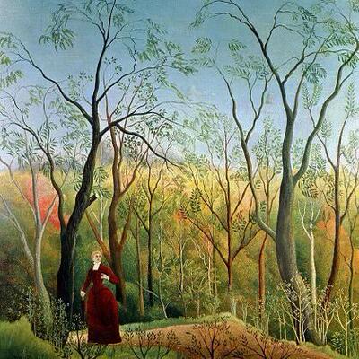 热带雨林油画世界名画手绘临摹亨利·卢梭Henri Rousseau林中散步