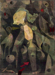 冒险手绘 书房挂画现代抽象画PaulKlee保罗克利油画一位年轻女士