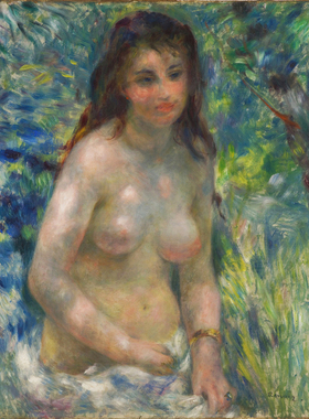 人物油画雷诺阿Renoir手绘临摹油画印象派名画《阳光下的裸女》