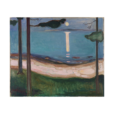 表现主义Edvard Munch蒙克油画月光下装饰画挪威手绘临摹世界名画