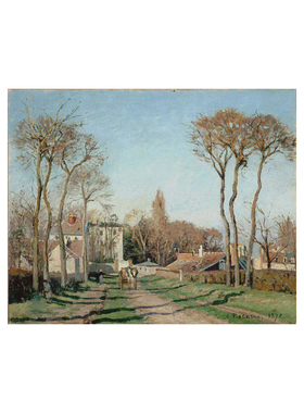 印象派名画客厅风景油画手绘临摹毕沙罗Camille Pissarro瓦赞村口