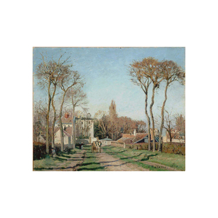 印象派名画客厅风景油画手绘临摹毕沙罗Camille Pissarro瓦赞村口