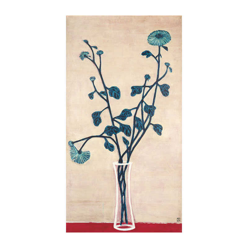 玄关装饰画客厅静物田园风挂画临摹常玉玻璃瓶菊布面油画纯手绘图片