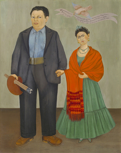 Kahlo弗里达与里维拉墨西哥女画家夫妇复制品 手绘临摹油画Frida
