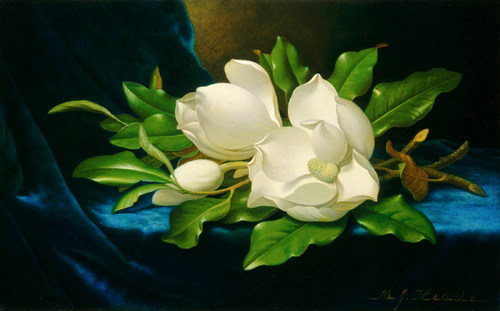 手绘花鸟玄关蓝色田园风油画