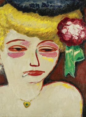 人物装饰油画凯斯凡东根Kees Van Dongen抽烟的女人野兽派复制品