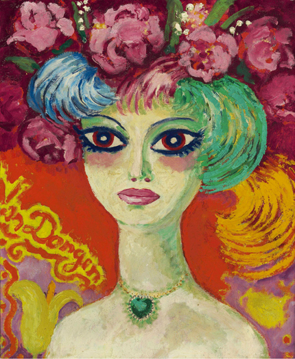 野兽派人物油画凯斯凡东根van dongen女子肖像名画复制品手绘无框