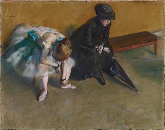 edgardegas德加油画等待芭蕾舞女印象派世界名画手绘临摹复制品