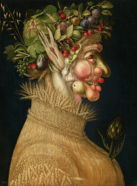 文艺复兴Arcimboldo阿尔钦博托静物奇幻油画夏季名画手绘复制品