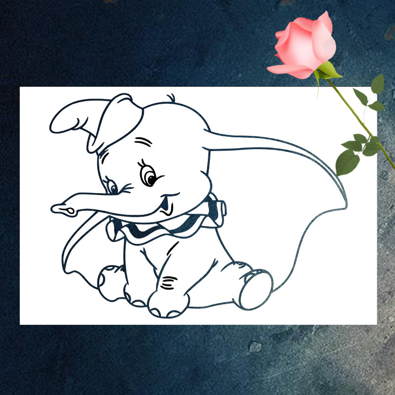 小飞象镂空儿童画模板喷漆墙绘涂鸦手绘镂空图案diy墙绘简约创意