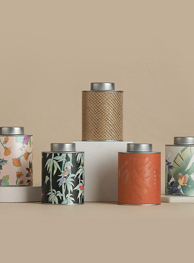 国风文创茶叶罐马口铁罐密封茶罐存茶罐小号茶罐茶叶盒空盒空茶罐