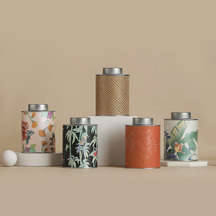 国风文创茶叶罐马口铁罐密封茶罐存茶罐小号茶罐茶叶盒空盒空茶罐
