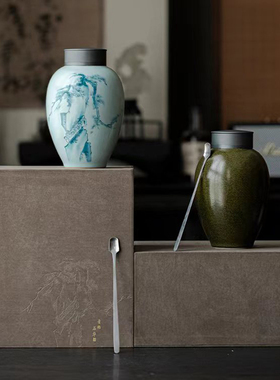 复古茶叶罐密封罐茶叶礼盒空盒绿茶白茶红色存茶罐防潮家礼盒装