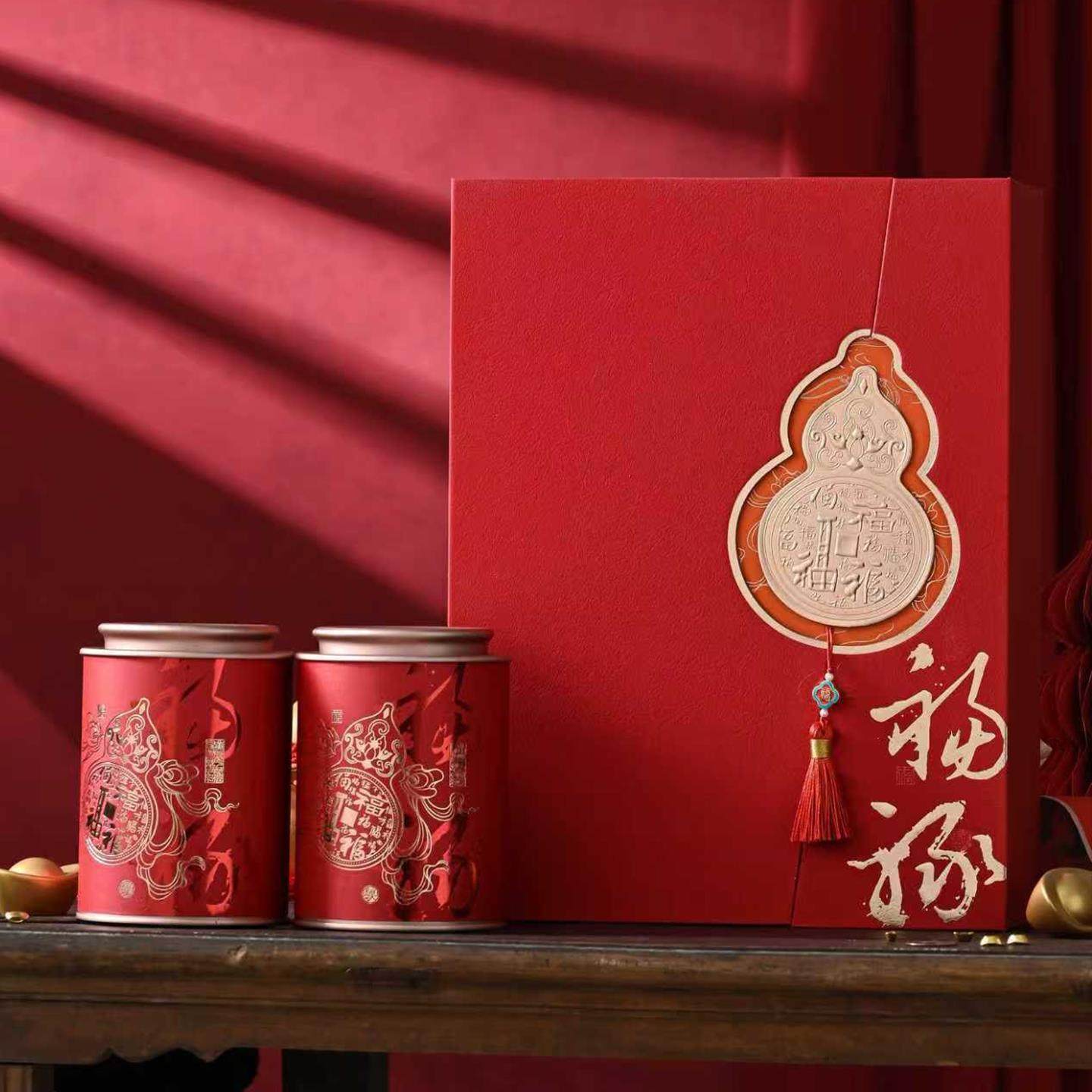 2026马年福禄新款茶叶包装盒散茶礼品盒包装双圆罐茶叶盒方罐礼盒,包装,茶叶包装,淘宝优惠券,粉丝福利购,淘宝优惠卷