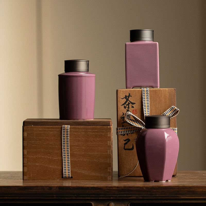 茶逢知己陶瓷罐茶叶礼盒空盒合金盖茶叶罐红茶岩茶普洱茶伴手礼盒