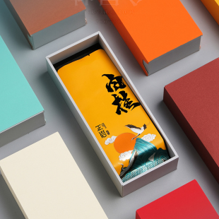 高档便携茶叶纸盒小号红茶岩茶2泡3泡袋通用抽拉包装 盒 盒空品鉴装