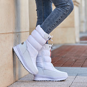 东北女士雪地靴加绒加厚保暖棉靴女靴子中筒靴防水防滑棉鞋 冬旅行