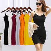 黑色内搭细吊带背心裙女中长款 夏季 新款 包臀显瘦百搭紫色吊带裙潮