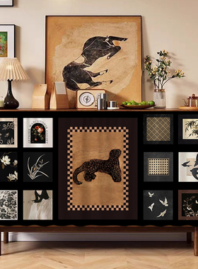 柜子遮挡帘美式复古杂物防尘帘橱柜拉帘免打孔轨道遮丑帘书柜布帘