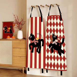 新年马年围裙家用厨房防水男女儿童画室围兜工作家务做饭围腰