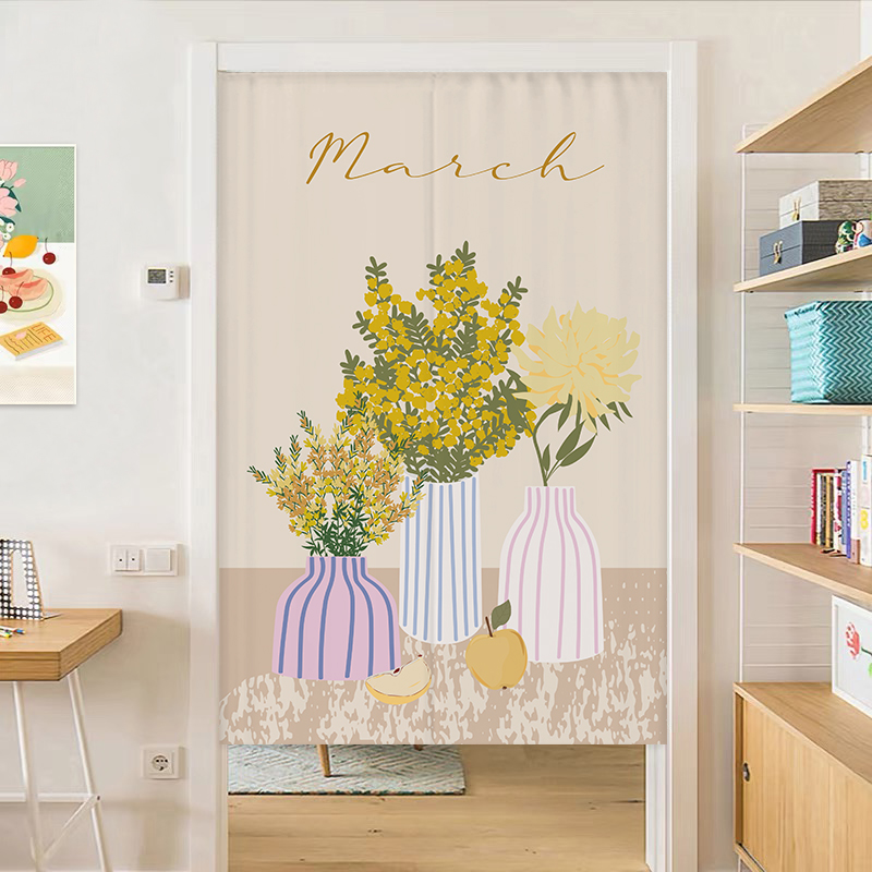 法式门帘隔断帘卧室厨房半帘短帘复古免打孔遮挡帘厕所卫生间帘子