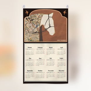 2026年日历挂布ins新年春节装饰布卧室墙面背景布年历挂毯