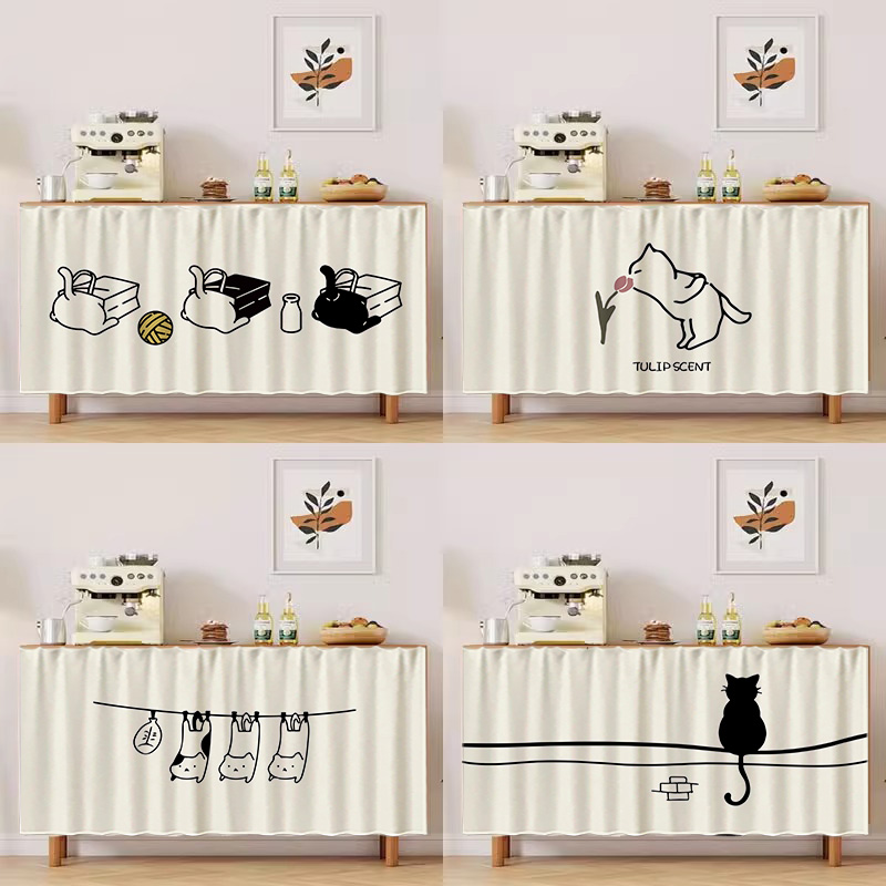 柜子遮挡帘宠物杂物防尘帘子橱柜拉帘免打孔轨道遮丑帘书柜布帘子