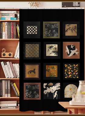 柜子遮挡帘美式卡通书柜防尘帘子橱柜拉帘粘贴轨道遮丑帘布帘柜帘