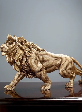 欧式狮子摆件雄狮树脂轻奢装饰品