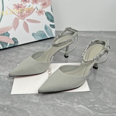 法式风女鞋轻奢专柜断码尖头高跟鞋女千金风单鞋不累脚约会鞋6216