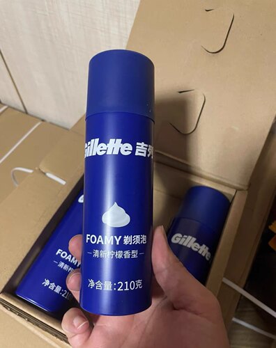 正品吉列清新剃须泡沫柠檬香型