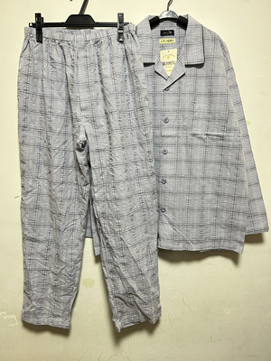 日单男士全棉格子长袖长裤休闲家居服睡衣套装春秋冬三季穿有大码