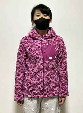 澳洲订单roxy仿羊羔毛连帽拉链外套运动休闲保暖