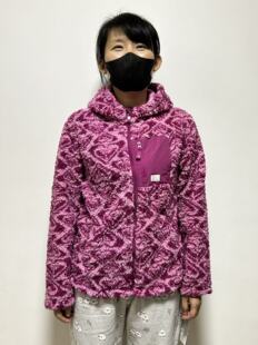 澳洲订单roxy仿羊羔毛连帽拉链外套运动休闲保暖