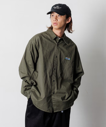 日本潮牌FREAKS STORE全棉水洗宽松剪裁成衣染色常规彩色休闲衬衣