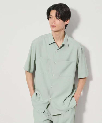 日单贵牌菊池武夫tk男士轻量凉感抗皱吸汗速干纯色休闲短袖衬衣