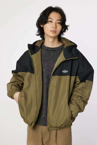 日单潮牌RODEO CROWNS连帽刺绣大胶印字母夹克棉服男女同款rcwb