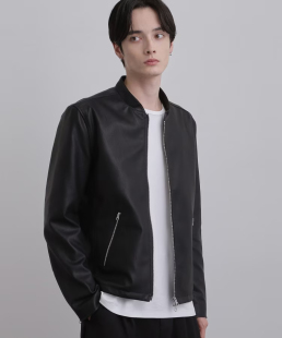 仿皮逼真高级感机车夹克外套 tk男士 日单贵牌TAKEO KIKUCHI