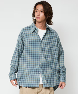 日单潮牌freaks store全棉格子法兰绒长袖宽松休闲衬衣男女同款