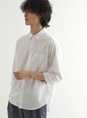 日单贵牌TAKEO KIKUCHI tk男士春夏季棉麻混纺中袖休闲衬衣凉感