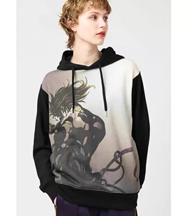 日单潮牌Graniph联名奇妙冒险棉质混纺连帽卫衣宽松休闲男女同款