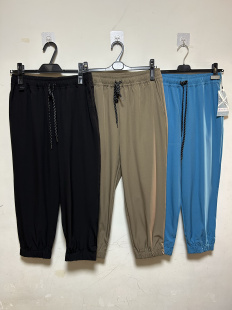 薄款 宽松大码 速干裤 休闲七分裤 弹力松紧腰 防晒裤 外贸日单女士夏季