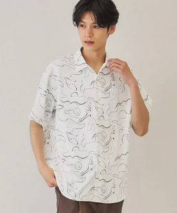 日单贵牌tk菊池武夫高级感短袖印花衬衣商务休闲抗皱速干凉感弹力