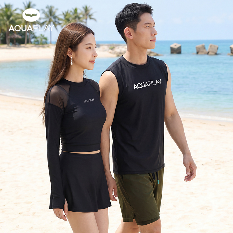 AquaPlay情侣套装速干分体泳衣