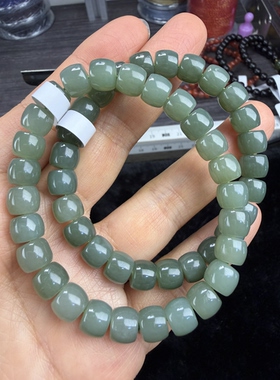 原创设计天然和田玉湖水绿直切卡8编号1160多样性发货