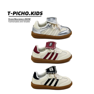 儿童大舌头阿甘鞋复古德训鞋2026春秋新款男童运动鞋女童休闲鞋子