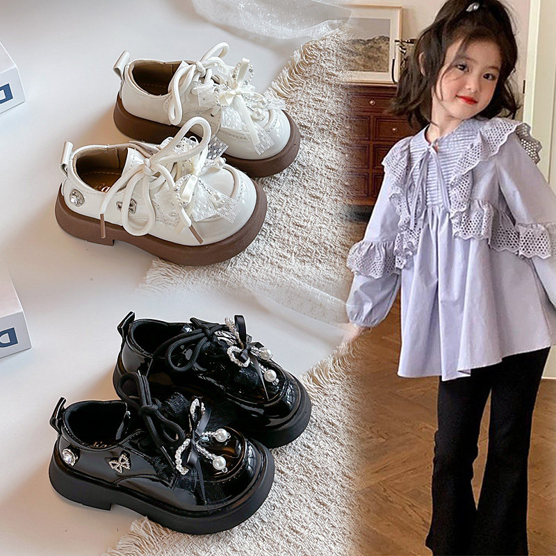 女童软底小皮鞋2026年春夏季新款儿童水钻蝴蝶结珍珠蕾丝蝴蝶结小,童鞋/婴儿鞋/亲子鞋,皮鞋,淘宝优惠券,粉丝福利购,淘宝优惠卷