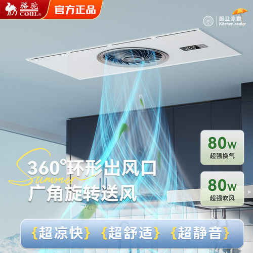 骆驼凉霸冷霸集成吊顶吸顶式风扇