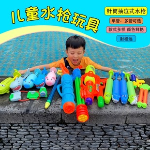 儿童水枪卡通小猪漂流高压喷水玩具 打水仗神器抽拉男孩女孩