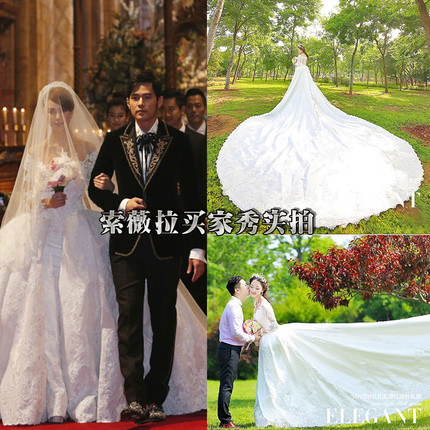 一字肩婚纱2025新款新娘主纱宫廷显瘦高腰孕妇遮孕肚大拖尾